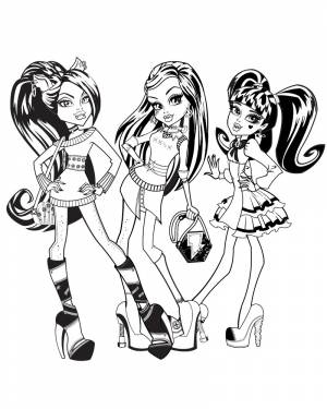 Раскраска Куклы Монстр Хай для девочек