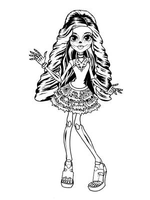 Развивающие черно-белые картинки Монстр Хай для раскрашивания