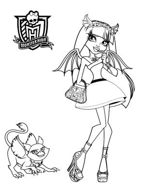 Распечатываем черно белые картинки для мальчиков Монстр Хай