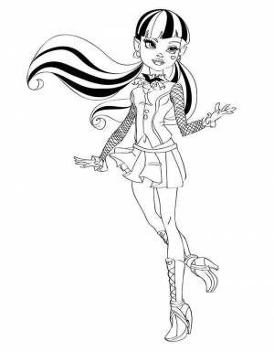 Вампирша Дракулаура, героиня мультсериала Монстр Хай, теперь в раскрасках на нашем сайте