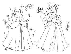 Бумажные куклы раскраски с одеждой