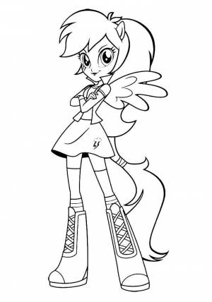 Раскраски Раскраска Эквестрия герлз рейнбоу дэш мой маленький пони Для девочек