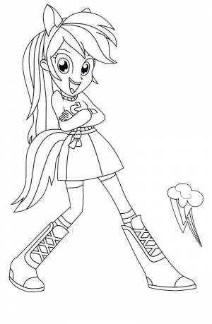 Раскраски эквестрия, Раскраска Эквестрия герлз радуга мой маленький пони