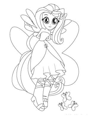 Раскраски Раскраска Эквестрия герлз флаттершай мой маленький пони раскраски для девочек