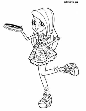 Раскраска Девочки из Эквестрии Флаттершай