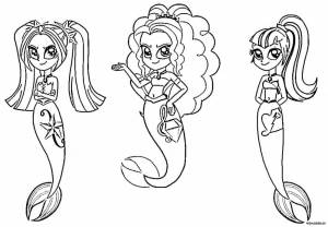 Раскраска Девочки-русалки из Эквестрии Гёрлз