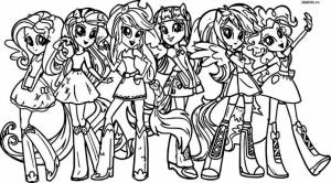 Раскраска Девочки из Эквестрии Эквестрия Герлз