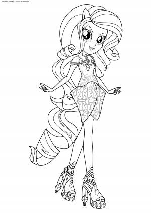 Раскраска Радужный рок Рарити