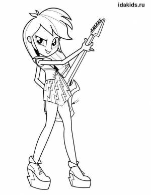 Раскраска Девочки из Эквестрии Рейнбоу Рокс