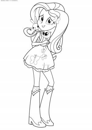 Раскраска Флаттершай