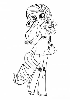 Раскраска девочка Рарити из Май Литл Пони