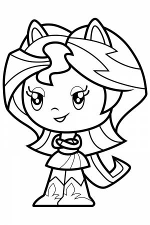 Раскраска Пони девочка из Эквестрии Сансет Шиммер