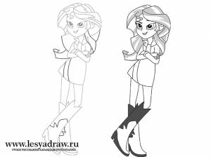 Как нарисовать Сансет Шиммер из Девушек Эквестрии