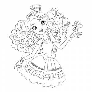 Раскраска Мэдлин Хэттер дочь Безумного Шляпника