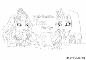 Раскраски школа, Раскраска Школа эвер афтер хай раскраски для девочек