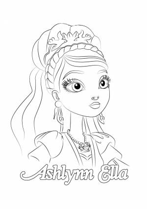 Раскраска Эшлин Элла дочь Золушки из Эвер Афтер Хай