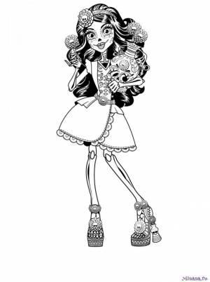 Раскраска Дочь скелета