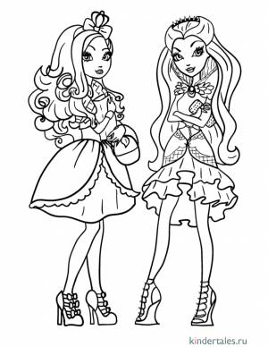 Эппл Вайт и Рейвен Квин» раскраска для детей