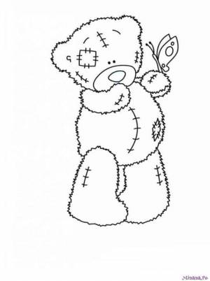 Раскраска Миша Тедди