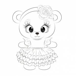 Книжка-раскраска мишка тедди милая девочка в платье