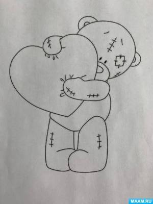 Картина «Мишка Тедди» из соленого теста