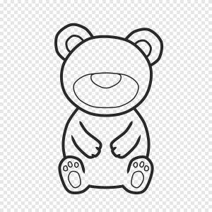 медведь, контур, сидящий, фауна, млекопитающее, тедди, игрушка, png