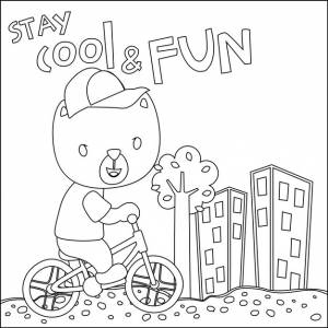 Крутой медведь и мотоцикл, забавный мультфильм о животных