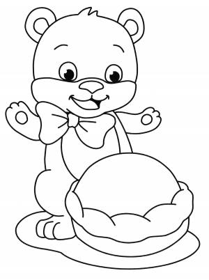 Раскраска Мишка и пирог