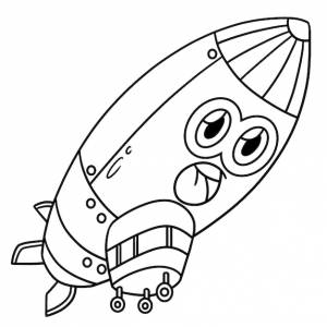 Раскраска дирижабль с мордой автомобиля для детей