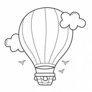 Раскраска для детей дирижабль раскраска монохромная черно-белая иллюстрация