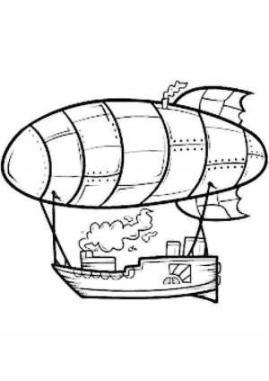 Раскраска корабль дирижабль