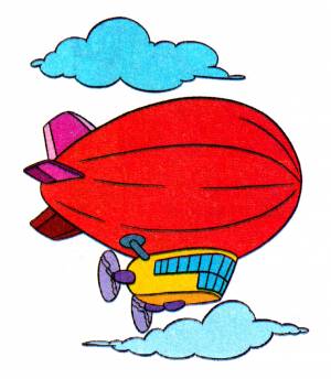 Раскраска Дирижабль в небе