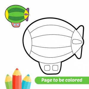 Книжка-раскраска для детей вектор цеппелина