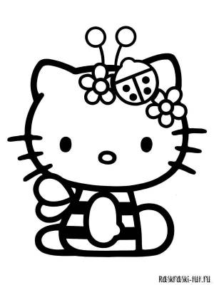 Раскраски Hello kitty с одеждой