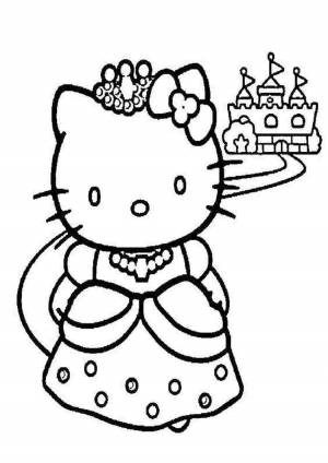 Раскраски, Hello kitty и замок, Hello Kitty Hello Kitty, замок, корона, Hello kitty в пачке, Hello kitty с сердцем, Hello kitty и хэллоуин, Hello kitty и вертолет, Красивые раскраски