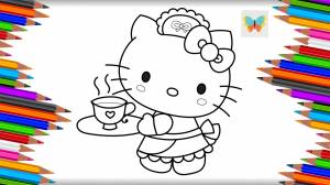 Как нарисовать Хелло Китти с подносом из мультика Hello Kitty