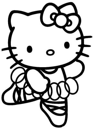 Раскраски Раскраска Hello kitty балерина Hello Kitty детские