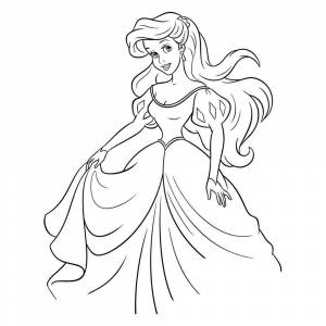 Раскраска Принцесса Ариэль