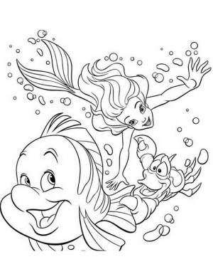 Раскраска Русалочка Ариэль