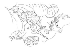 Раскраска Барби Русалочка