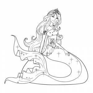 Раскраска Барби русалка