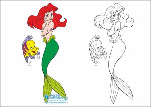 Раскраска русалочка Ариэль