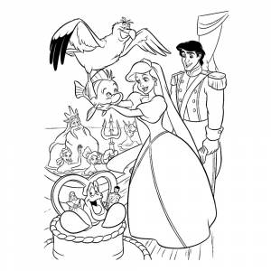 Раскраска Русалочка Ариэль