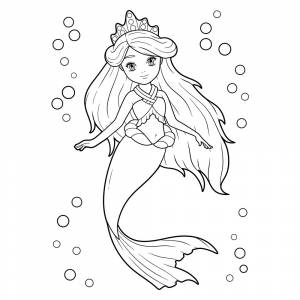 Раскраска Принцесса русалка