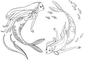 Раскраски русалки рыбы