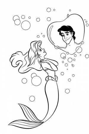 Раскраска Русалочка и принц