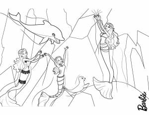 Раскраски Барби Русалки