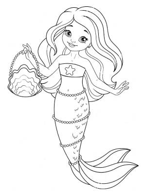 Русалка раскраска для детей