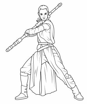 Раскраска Джедай Рей