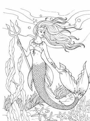 Раскраски Русалки Антистресс   в формате